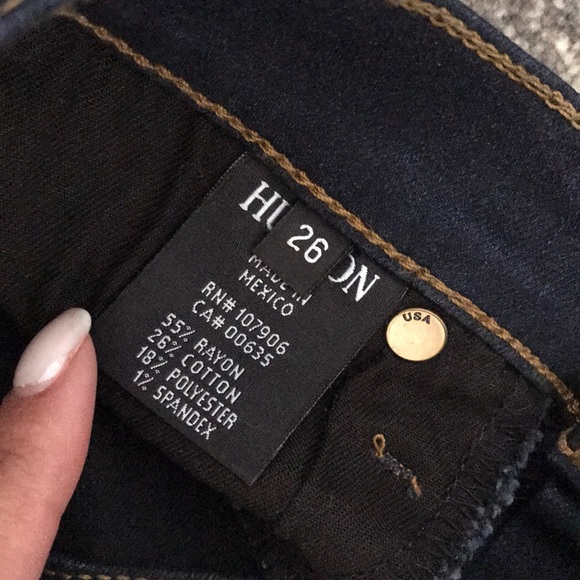 Hudson Dark wash skinny jeans raw hem size 26 new - Picture 4 of 5